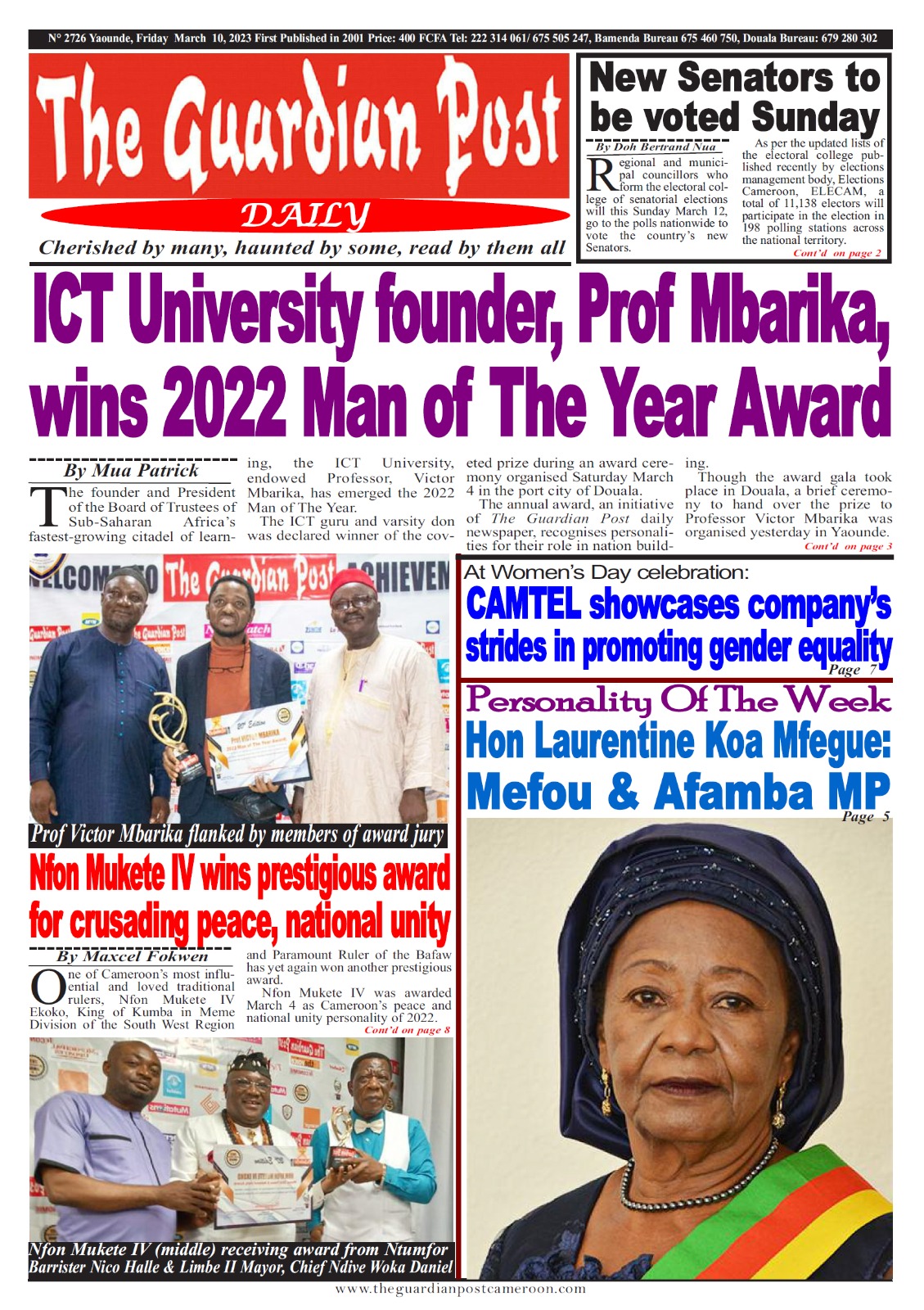 Prof. Mbarika Wins 2022 Man of The Year Award