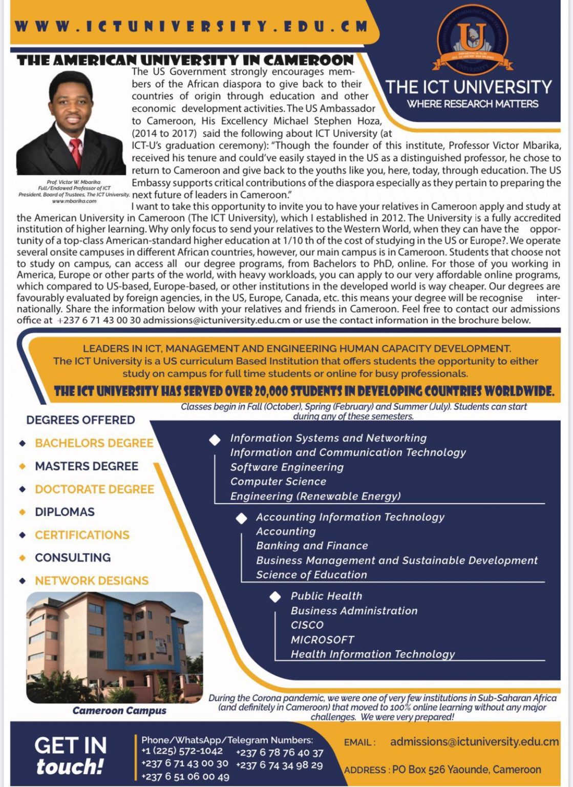 The American University in Cameroon Prof. Mbarika